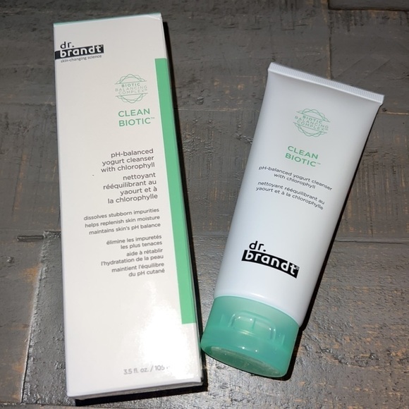 dr. Brandt Clean Biotic PH Balanced Yogurt Cleanser with Chlorophyll NEW FULL Sz - Picture 3 of 4